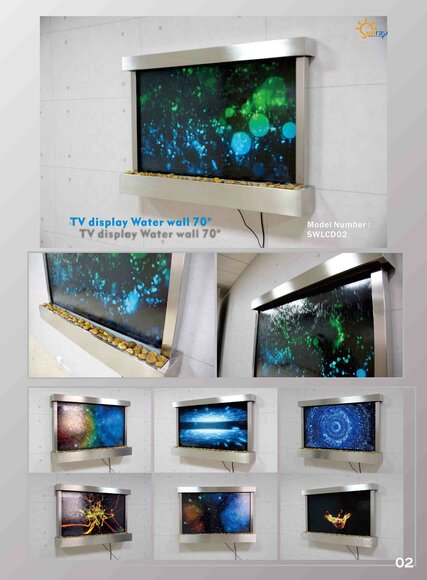 LED Wasserwand Designer Wasser Säulen Wasserfall Bild Rahmen 138x98 von JV Möbel