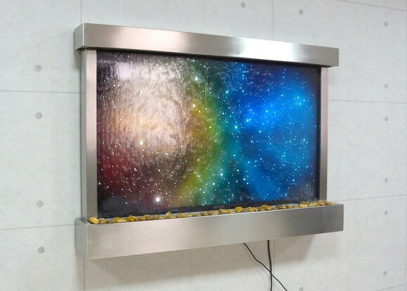 LED Wasserwand Designer Wasser Säulen Wasserfall Bild Rahmen 145x97 von JV Möbel