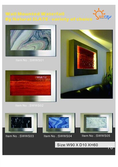 LED Wasserwand Designer Wasser Säulen Wasserfall Bild Rahmen 90x60 von JV Möbel