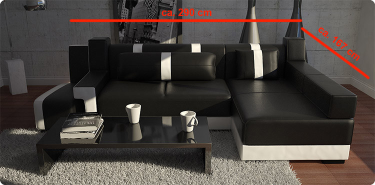 LEDERSOFA ECKSOFA + HOCKER SCHLAFSOFA LEDERECKCOUCH ECKCOUCH MIT BETTFUNKTION von JV Möbel