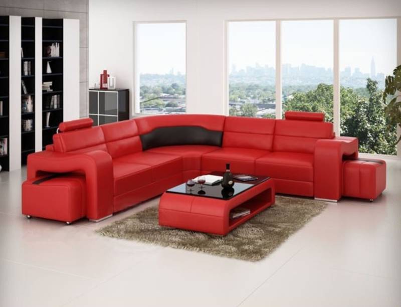 LEDERSOFA ECKSOFA ECKCOUCH DESIGNER WOHNLANDSCHAFT L FORM COUCH SITZ SOFA PISA von JV Möbel