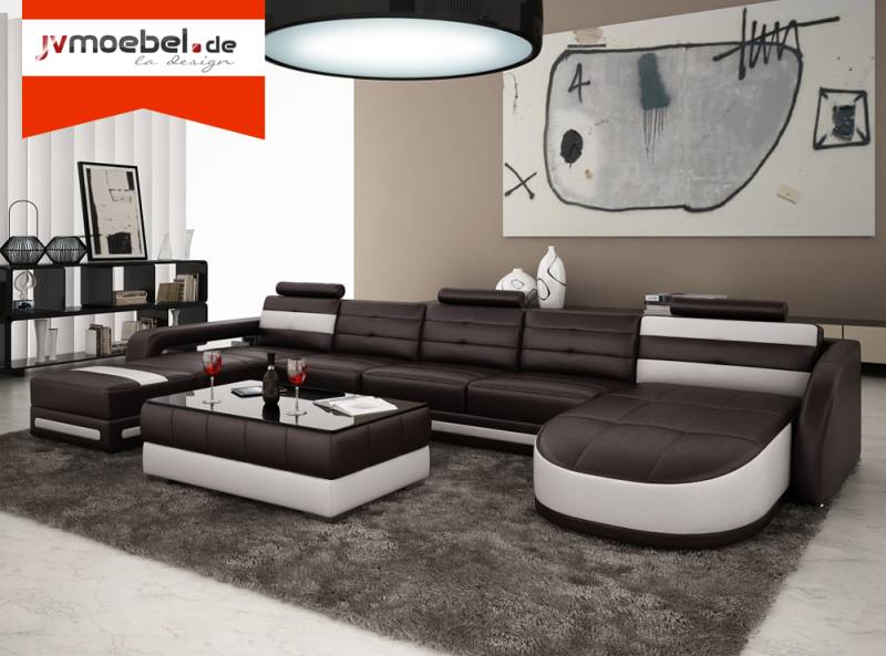 LEDERSOFA ECKSOFA mit USB DESIGNER PISA WOHNLANDSCHAFT COUCH SOFA U FORM COLO 3 LEDERSOFA ECKSOFA mit USB DESIGNER PISA WOHNLANDSCHAFT COUCH SOFA U FORM COLO 3 von JV Möbel