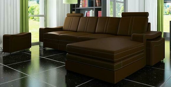 LEDERSOFA WOHNLANDSCHAFT ECKSOFA NEU GARNITUR SOFA XXL LEDERCOUCH mit USB FRANCO von JV Möbel