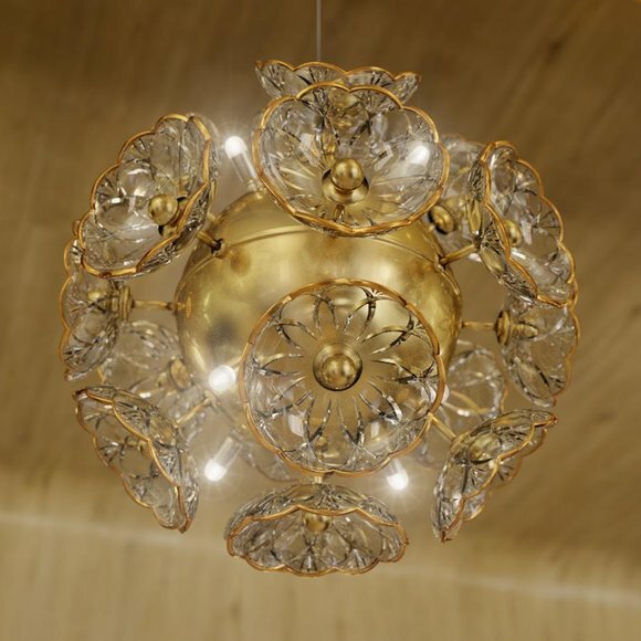 Lampe Kristall Kronleuchter Luster Hängeleuchte Leuchte Bohemia von JV Möbel