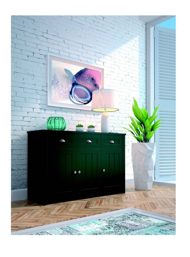 Landhaus Grün Kommoden aus Holz Sideboard Anrichte Hochschrank Kommode Anrichte von JV Möbel