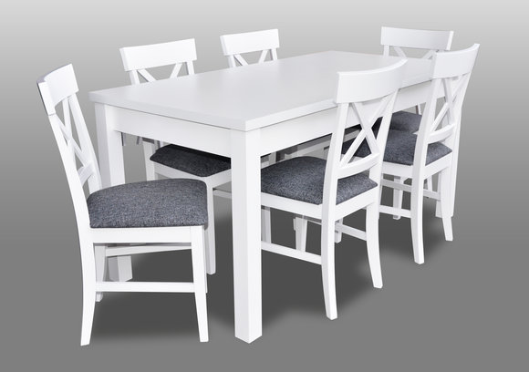Landhaus Stil Möbel Esszimmer Garnitur Essgarnitur Tisch + 6x Stühle Stuhl Set von JV Moebel