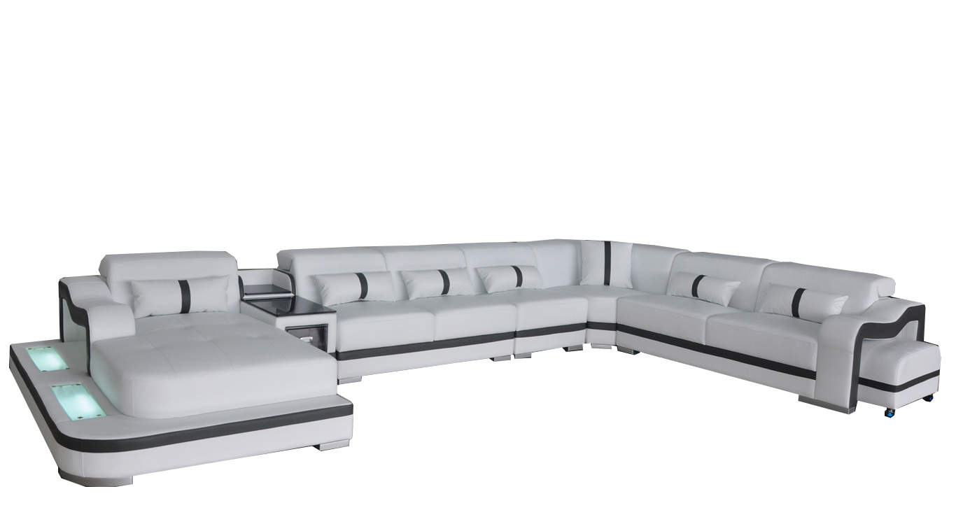 Leder Couch Polster Sitz Wohnlandschaft Design Modern Eck Garnitur Sofa mit USB Leder Couch Polster Sitz Wohnlandschaft Design Modern Eck Garnitur Sofa mit USB von JV Möbel
