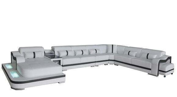 Leder Couch Polster Sitz Wohnlandschaft Design Modern Eck Garnitur Sofa von JV Möbel