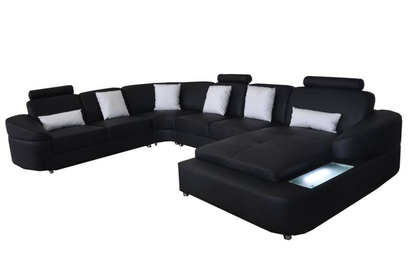 Leder Sofa mit USB Couch Wohnlandschaft Eck Garnitur Design Modern Sofas U-Form Leder Sofa mit USB Couch Wohnlandschaft Eck Garnitur Design Modern Sofas U-Form von JV Möbel