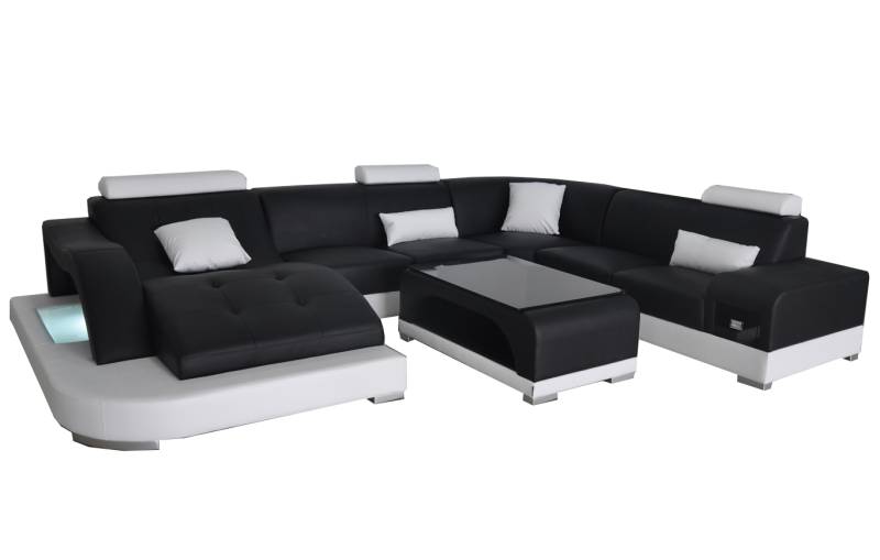 Leder Sofa mit USB Moderne Sitz Couch Polster Design Eck Wohnlandschaft Tisch Leder Sofa mit USB Moderne Sitz Couch Polster Design Eck Wohnlandschaft Tisch von JV Möbel