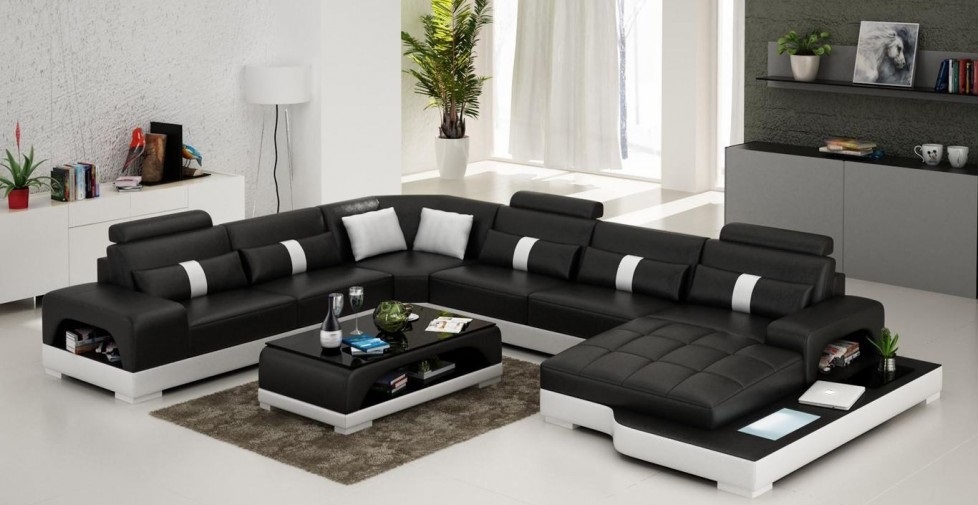 Leder U Form Wohnlandschaft Couch Big XXL Sofa mit USB Polster Ecke Garnitur Eck Leder U Form Wohnlandschaft Couch Big XXL Sofa mit USB Polster Ecke Garnitur Eck von JV Möbel
