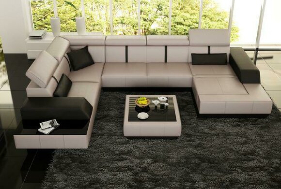 Ledersofa + USB Wohnlandschaft Sofa Ecksofa Eck Ledercouch Poster Ecke Couch Neu Ledersofa + USB Wohnlandschaft Sofa Ecksofa Eck Ledercouch Poster Ecke Couch Neu von JV Möbel