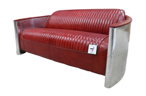 Ledersofa Couch Polster Sofa Aluminium Dreisitzer Vintage Luxus Möbel Sofas Neu Ledersofa Couch Polster Sofa Aluminium Dreisitzer Vintage Luxus Möbel Sofas Neu von JV Möbel