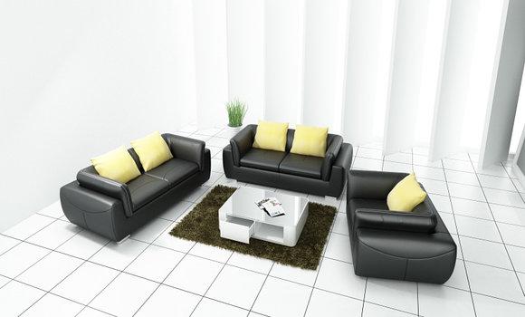 Ledersofa Couch Wohnlandschaft 3+2+1 Sitzer Garnitur Design Modern Sofa F_3014D von JV Möbel