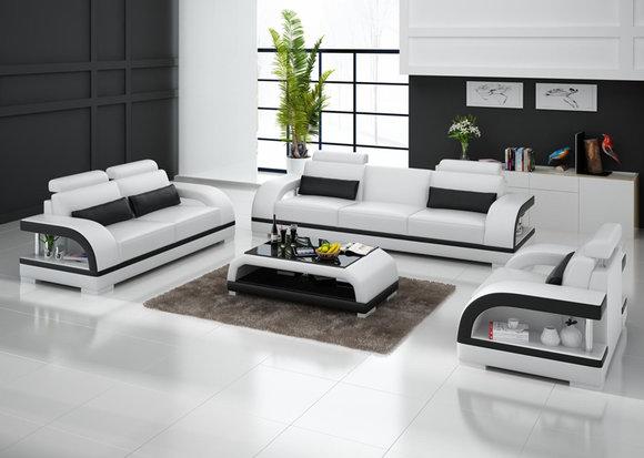Ledersofa Couch Wohnlandschaft 3+2+1 Sitzer Sofa Garnitur Design Neu von JV Moebel