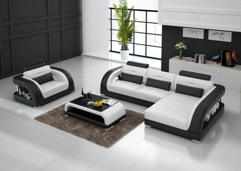 Ledersofa Couch Wohnlandschaft Ecksofa + Sessel Neu Garnitur Design von JV Moebel