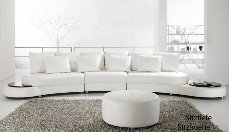 Ledersofa Couch Wohnlandschaft Ecksofa Eck Garnitur Design Modern Sofa A1126 von JV Möbel
