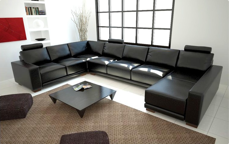 Ledersofa Couch Wohnlandschaft Ecksofa Eck Garnitur Design Modern Sofa mit USB von JV Möbel