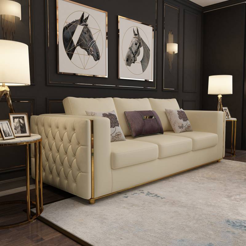 Ledersofa Couch Wohnlandschaft Garnitur Design Modern Sofas Sofa 3 Sitzer Sitz von JV Möbel