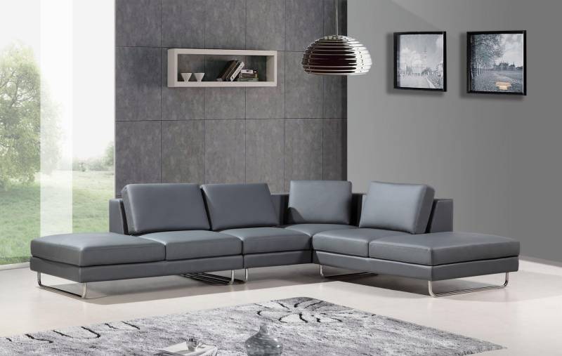 Ledersofa Design Polster Ecksofa Wohnlandschaft Eck Sofas Couchen von JV Möbel