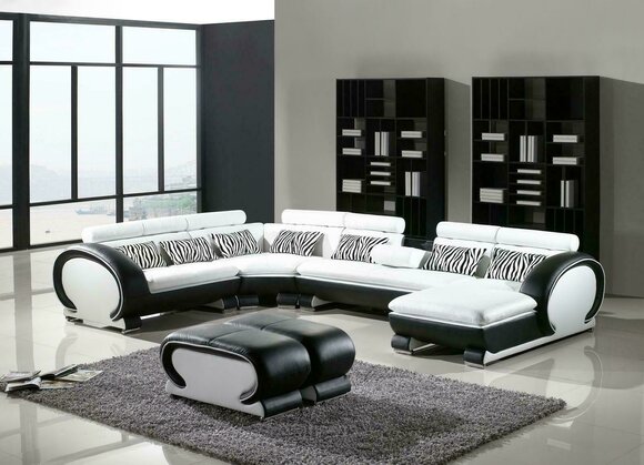 Ledersofa Ecksofa +2x Hocker Garnitur Polster U Form Couch Design Ledersofa Ecksofa +2x Hocker Garnitur Polster U Form Couch Design von JV Möbel