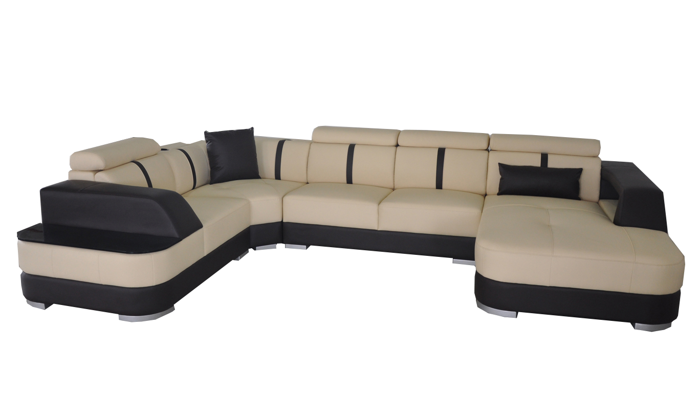Ledersofa Wohnlandschaft Garnitur Design Modern Ecke Sofa U-Form mit USB Leder Ledersofa Wohnlandschaft Garnitur Design Modern Ecke Sofa U-Form mit USB Leder von JV Möbel