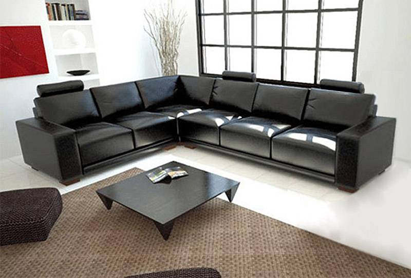 Ledersofa mit USB Wohnlandschaft Ecksofa Eck Garnitur Design Modern Sofa A1121B von JV Möbel
