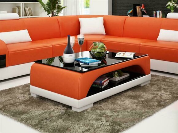Ledertisch Couchtisch Glastisch Sofa Beistell Moderner Tisch Gepolsterte Ledertisch Couchtisch Glastisch Sofa Beistell Moderner Tisch Gepolsterte von JV Möbel