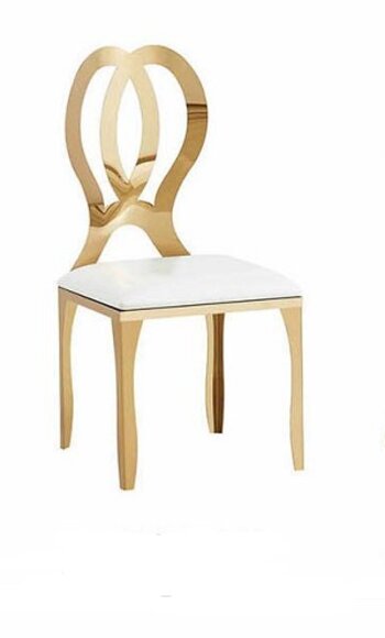 Lehn Stuhl Massiv Edelstahl Textil Polster Stühle Esstisch Design Esszimmer von JV Möbel
