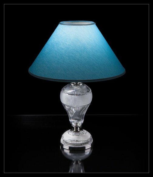 Leuchte Kristall Lampe Tischlampe Blaue Bohemia Steh Nachttisch Neu von JV Möbel