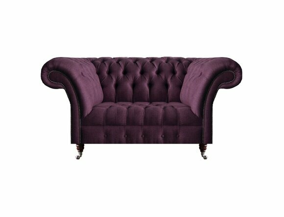 Lila Chesterfield Polstersofa Wohnzimmer Designer Zweisitzer Edle Couch von JV Moebel