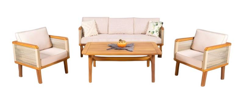 Lounge Möbel Gartenmöbel Set Sitzgruppe Sofa Couchtisch Sessel Beige Lounge Möbel Gartenmöbel Set Sitzgruppe Sofa Couchtisch Sessel Beige von JV Möbel