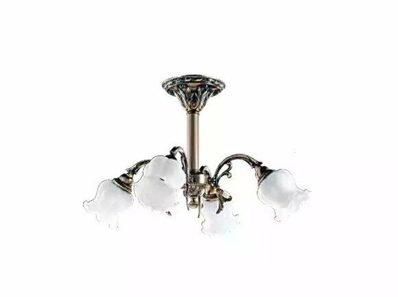 Lüster Deckenleuchter Blumen Kronleuchter Deckenlampe Lampe Glas Grau von JV Moebel