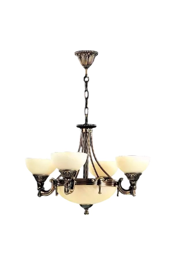 Lüster Deckenleuchter Modern Kronleuchter Deckenlampe Beige Glas Lampe Sofort von JV Möbel