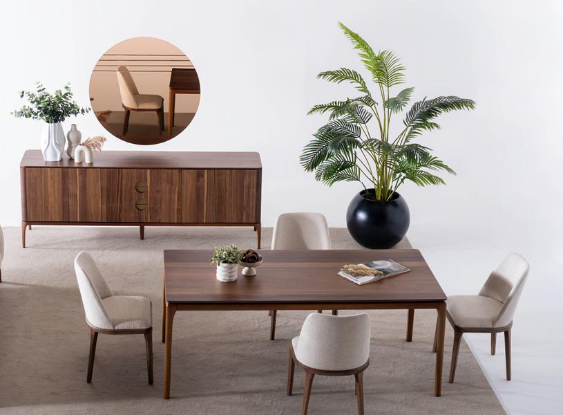 Luxuriös 7tlg.Esszimmergarnitur Esstisch 4x Stühle Robust Kommode mit Spiegel Luxuriös 7tlg.Esszimmergarnitur Esstisch 4x Stühle Robust Kommode mit Spiegel von JV Möbel