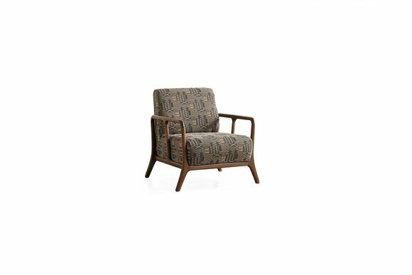 Luxuriöse Designer Möbel Polstersessel Wohnzimmer Einsitzer Textil Sessel von JV Moebel