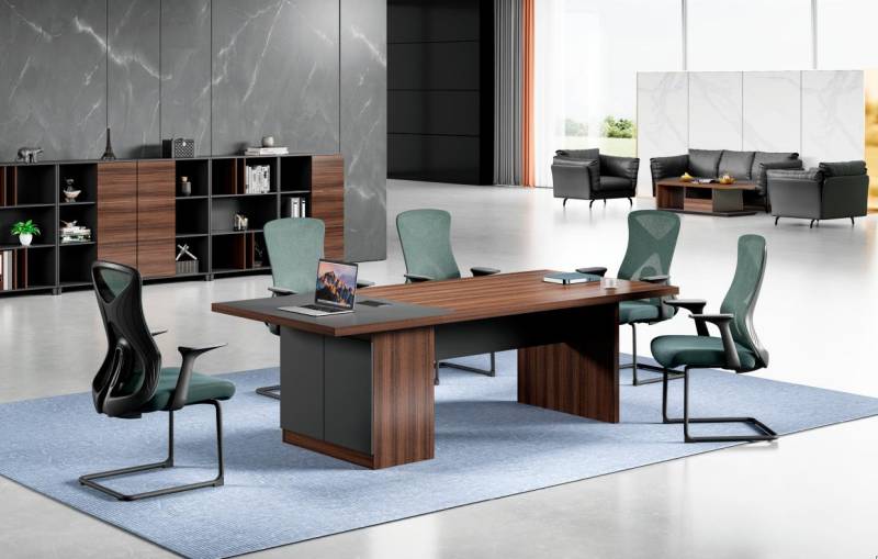 Luxuriöser Brauner Konferenztisch Designer Arbeitszimmer Holz Möbel von JV Möbel