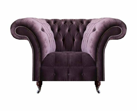 Luxuriöser Chesterfield Lila Sessel Wohnzimmer Einsitzer Moderne Möbel von JV Moebel