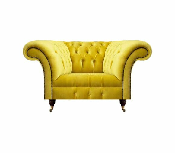 Luxuriöser Chesterfield Textilsessel Wohnzimmer Polster Einsitzer Sessel von JV Moebel