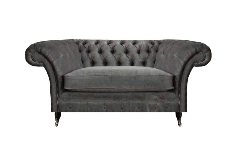 Luxuriöser Grauer Chesterfield Sessel Polstersessel Designer Sitzmöbel von JV Möbel
