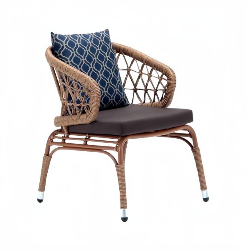 Luxuriöser Rattanstuhl moderner Terrassen hochwertiger Stuhl stilvolle Braun von JV Möbel