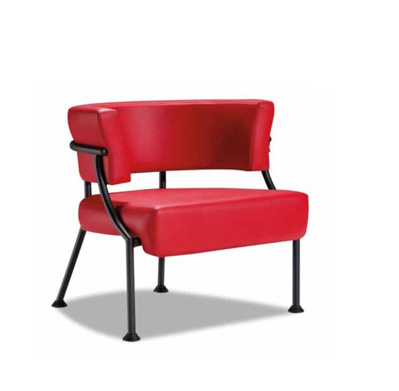 Luxuriöser Roter Sessel Designer Leder Einsitzer Polster Clubsessel von JV Möbel