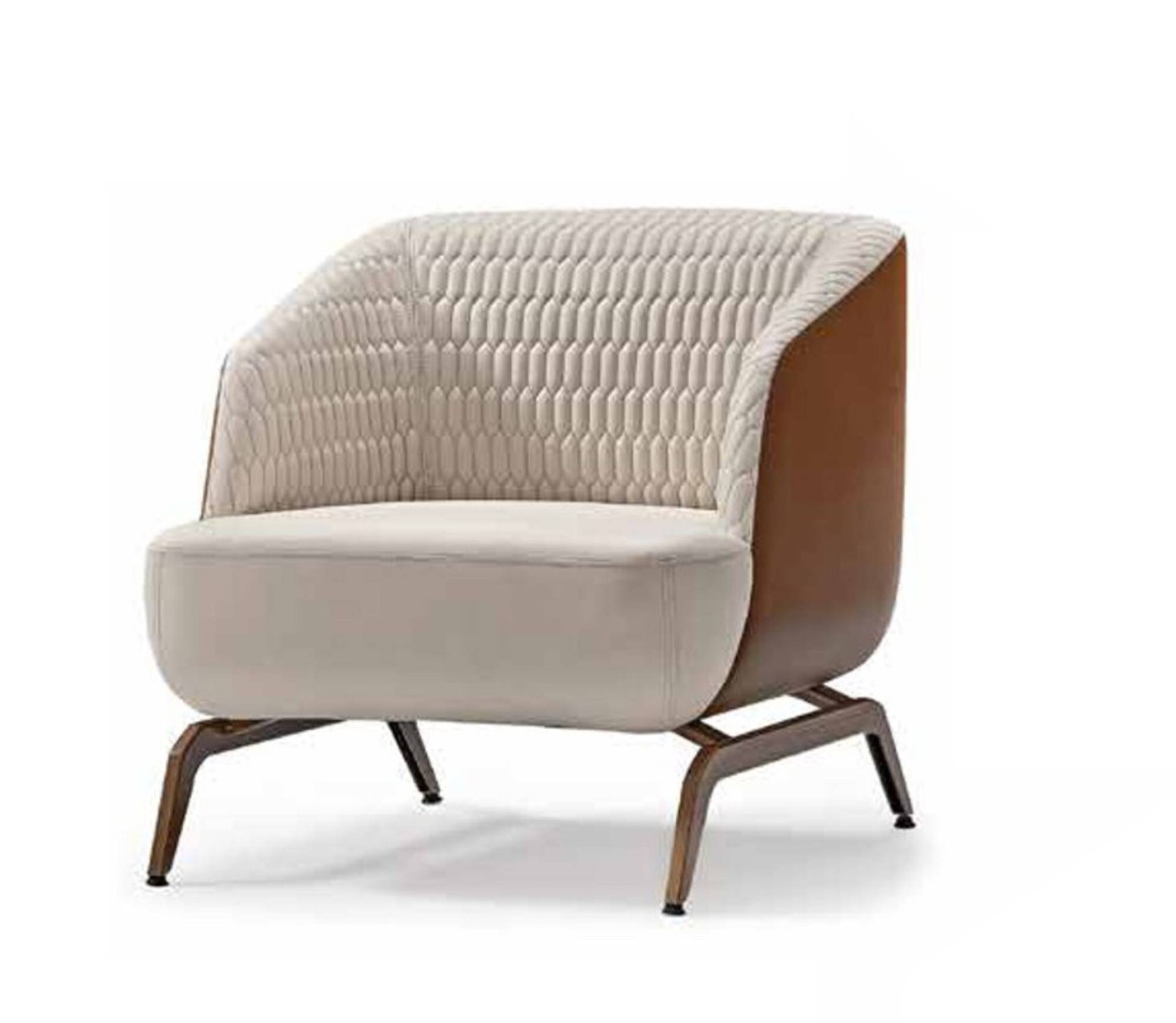 Luxuriöser Weißer Sessel Designer Relax Einsitzer Polster Fernsehsessel von JV Möbel