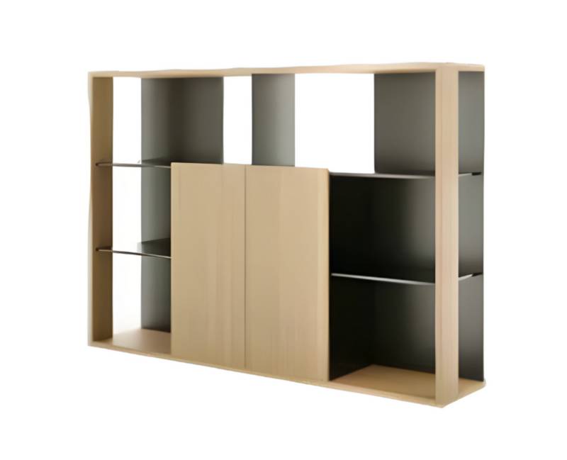 Luxuriöser brauner Aktenschrank Holzbüromöbel Büroschrank Stauraum Regale von JV Möbel
