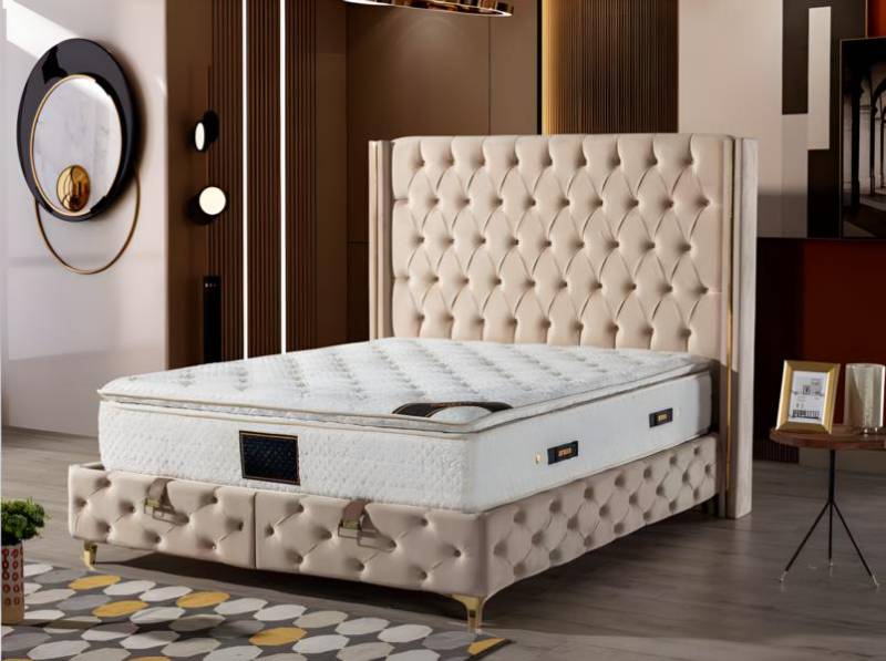Luxuriöses Boxspringbett mit elegantem Kopfteil Modernes Design für Komfort von JV Möbel