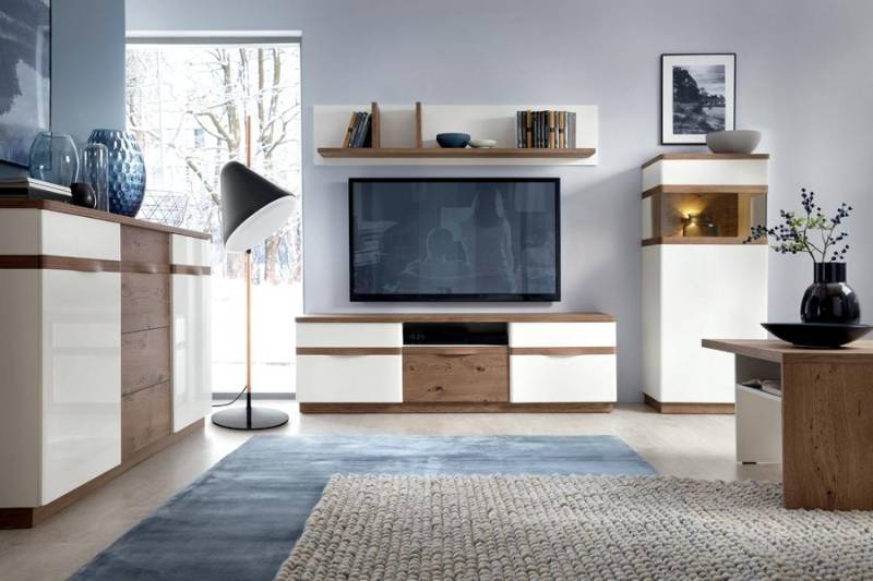 Luxuriöses Wohnwand Komplett Komplett TV-Lowboard Wohnzimmer Vitrine Luxuriöses Wohnwand Komplett Komplett TV-Lowboard Wohnzimmer Vitrine von JV Möbel