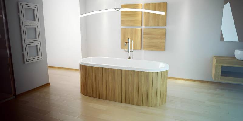 Luxus Badewanne Rechteckige Freistehende Wanne Badezimmer Wannen Acryl Weiß Oval von JV Möbel