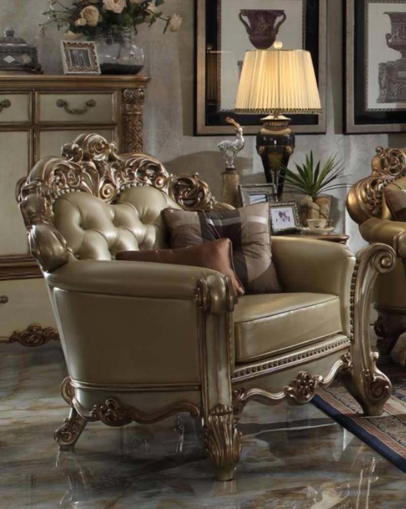 Luxus Chesterfield Sessel Ohrensessel Polster Royal Design Kunstleder von JV Möbel