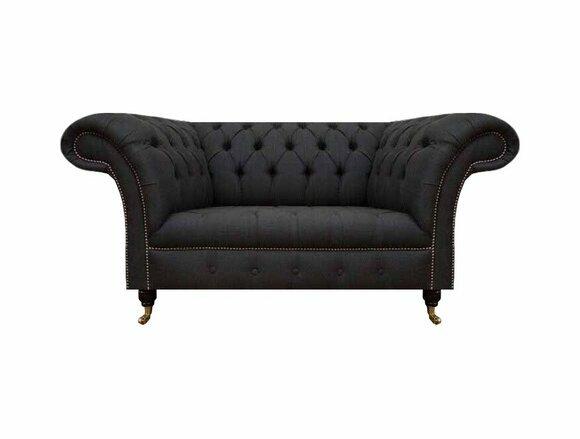 Luxus Chesterfield Sofas Designer Schwarzer Zweisitzer Wohnzimmer Möbel von JV Moebel