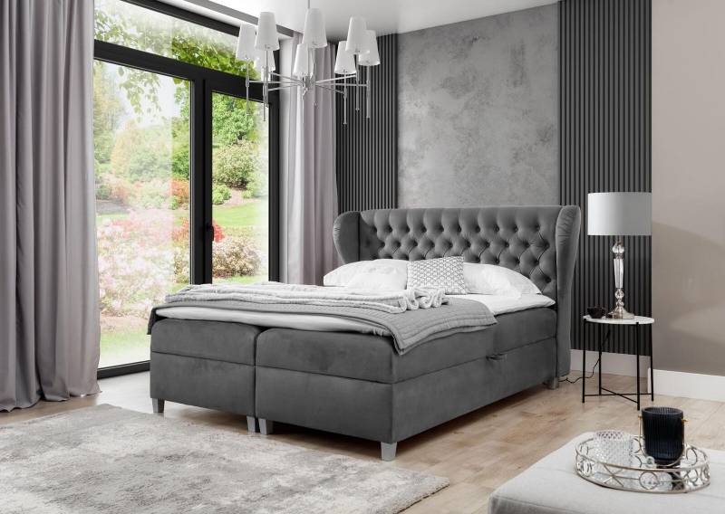 Luxus Design Boxspringbett Schlafzimmer Polsterbett Modern Möbel Chesterfield von JV Möbel